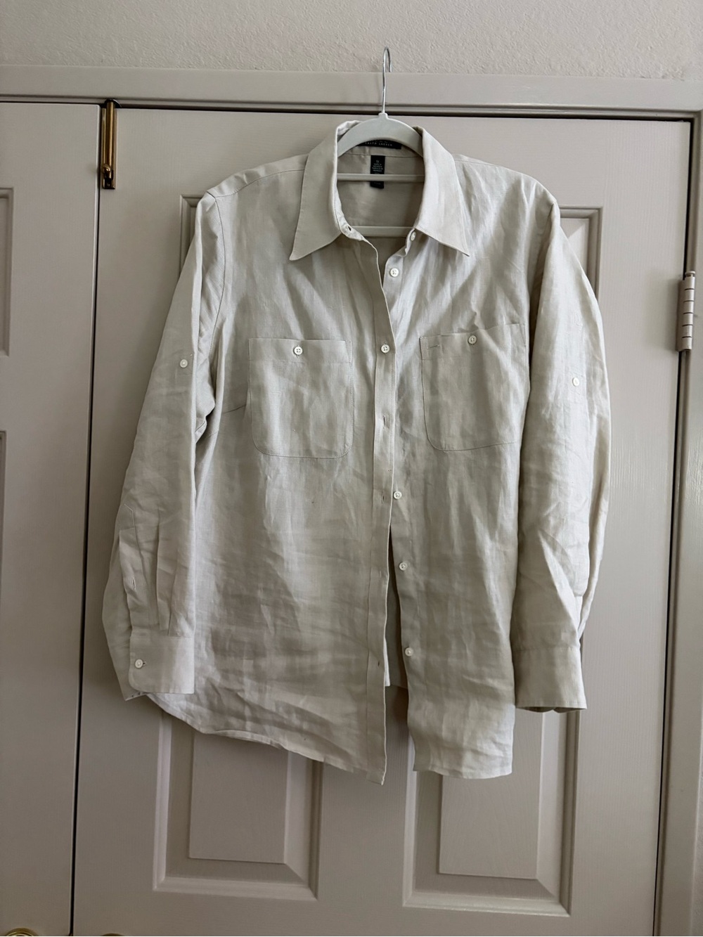 Ralph Lauren Beige Linen Button-Up Shirt